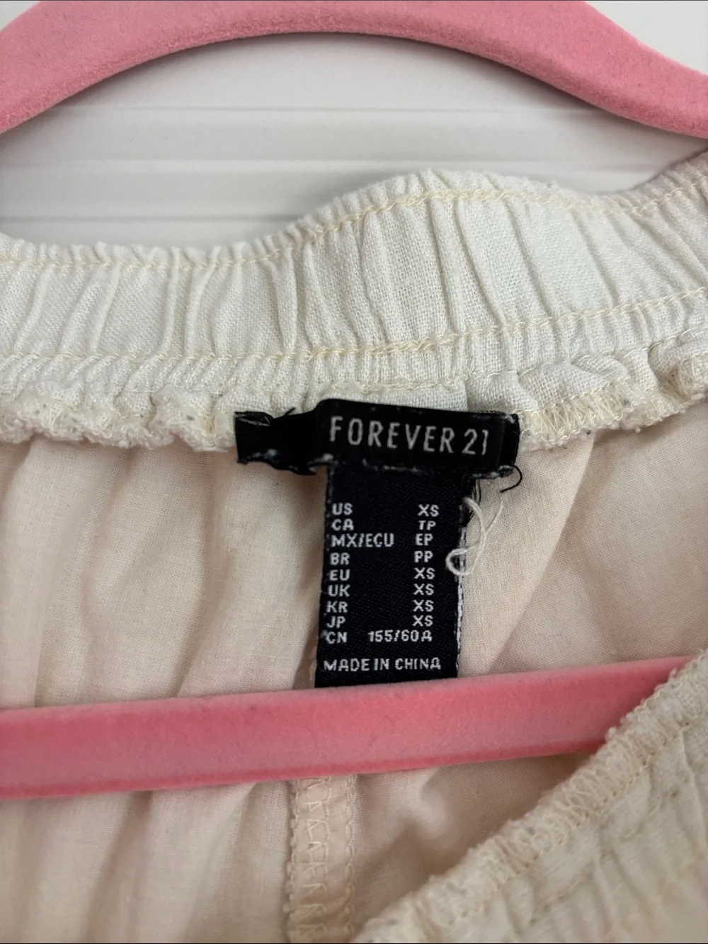 H&M Cream Wide-Leg Linen-Feel Pants